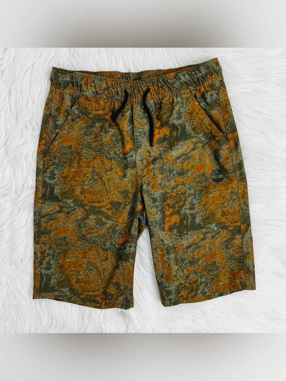 NWOT! Timberland Boys Amphibian Camo Shorts Stretch Drawstring Sz L (14/16)